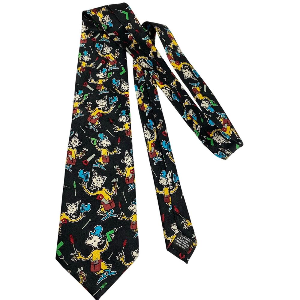 Dr. Seuss Green Eggs and Ham Necktie  1994 100% Silk